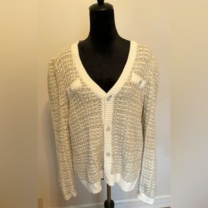 Express - Cream Glittery Cardigan
